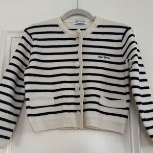 Black and White Striped Cardigan